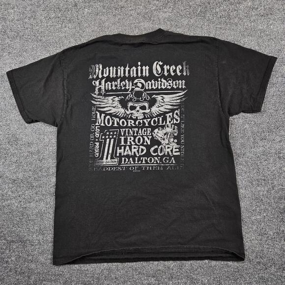 Harley-Davidson T-Shirt Men's L USA Motorcycle Uncle Sam Dalton GA Skull America - Picture 3 of 7